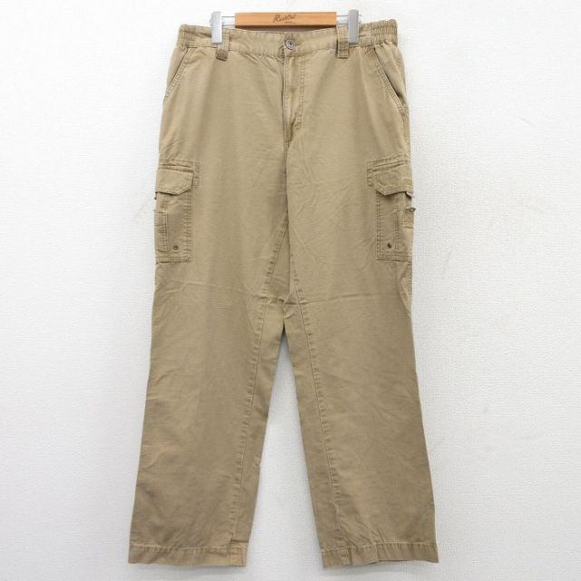W34★古着 レッドヘッド カーゴ パンツ メンズ リップストップ コットン ベージュ カーキ 25sep17 中古 ボトムス ロング