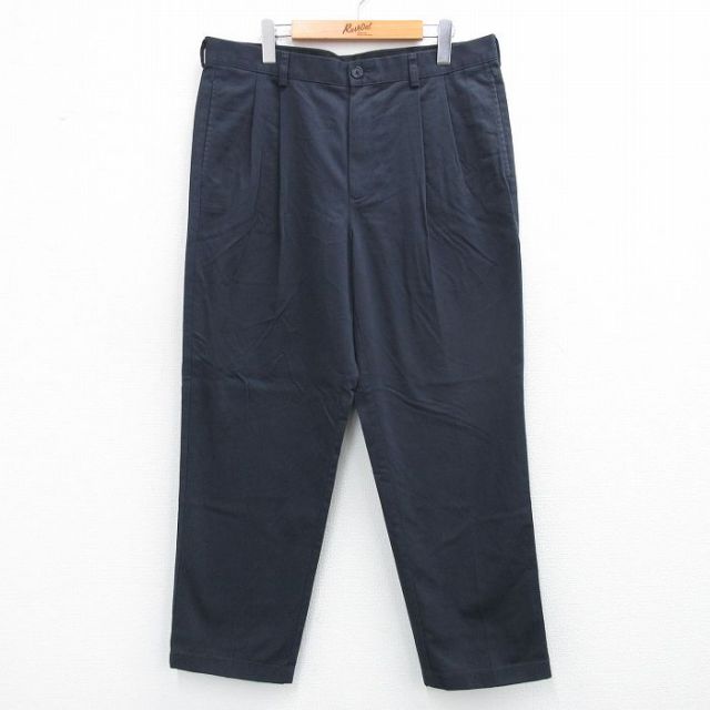 W35★古着 エルエルビーン LLBEAN パンツ メンズ 00年代 00s コットン 黒 ブラック 25sep18 中古 ボトムス ロング