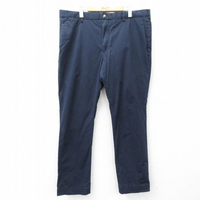 W39★古着 ラルフローレン Ralph Lauren ブランド パンツ メンズ 紺 ネイビー 25sep18 中古 ボトムス ロング