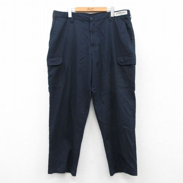 【20%OFF】W38★古着 CiNTAS カーゴ ワーク パンツ メンズ 濃紺 ネイビー 25sep18 中古 ボトムス ロング