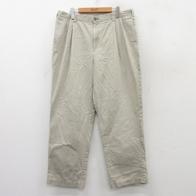 W38★古着 トミーヒルフィガー TOMMY HILFIGER ブッシュ パンツ メンズ ベージュ カーキ 25sep18 中古 ボトムス ロング