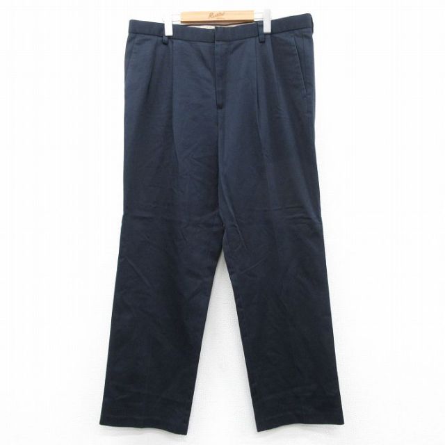【20%OFF】W39★古着 ドッカーズ パンツ メンズ コットン 紺 ネイビー 25sep19 中古 ボトムス ロング