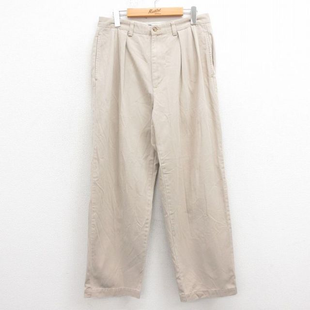W33★古着 ラルフローレン Ralph Lauren ブランド チノ パンツ チノパン メンズ 90年代 90s ANDREW コットン 薄ベージュ カーキ 25sep20 中古 ボトムス ロング