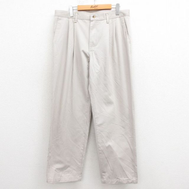 【20%OFF】W36★古着 ラングラー Wrangler パンツ メンズ コットン 薄ベージュ カーキ 25sep20 中古 ボトムス ロング