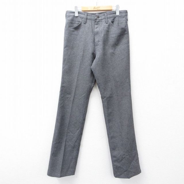 W32★古着 ラングラー Wrangler ランチャー パンツ メンズ 90年代 90s USA製 グレー 25sep22 中古 ボトムス ロング