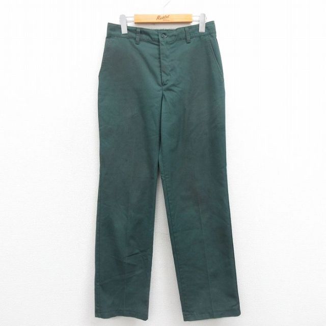 W30★古着 レッドキャップ ワーク パンツ メンズ 80年代 80s USA製 緑 グリーン 25sep22 中古 ボトムス ロング