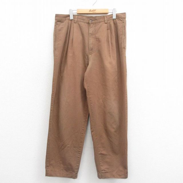 W35★古着 ギャップ GAP パンツ メンズ 00年代 00s コットン 茶 ブラウン 【spe】 25sep22 中古 ボトムス ロング