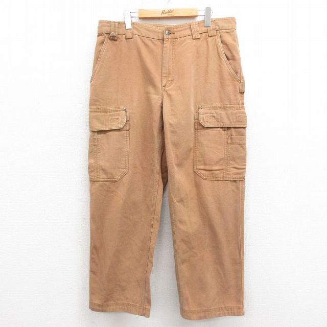 W37★古着 DULUTH TRADING ペインター カーゴ パンツ メンズ ダック地 コットン ベージュ カーキ 25sep25 中古 ボトムス ロング