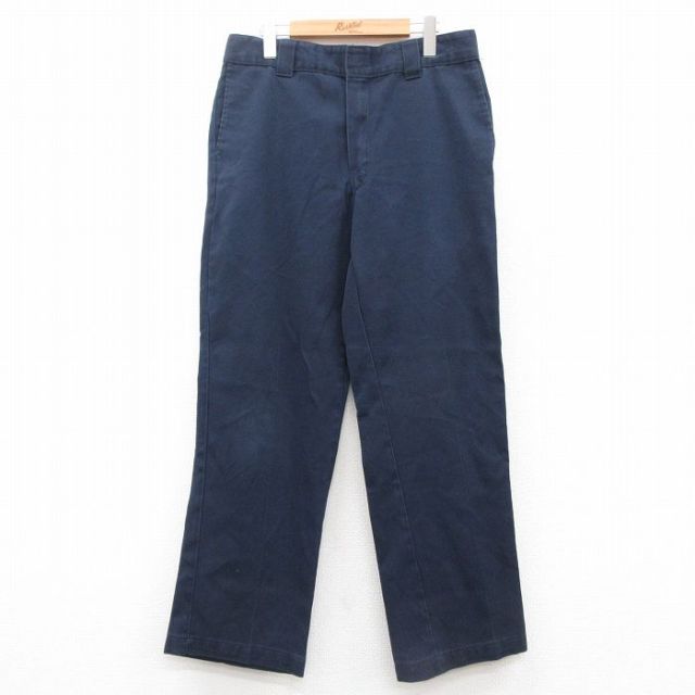 W34★古着 ディッキーズ Dickies ワーク パンツ メンズ 874 紺 ネイビー 25sep26 中古 ボトムス ロング