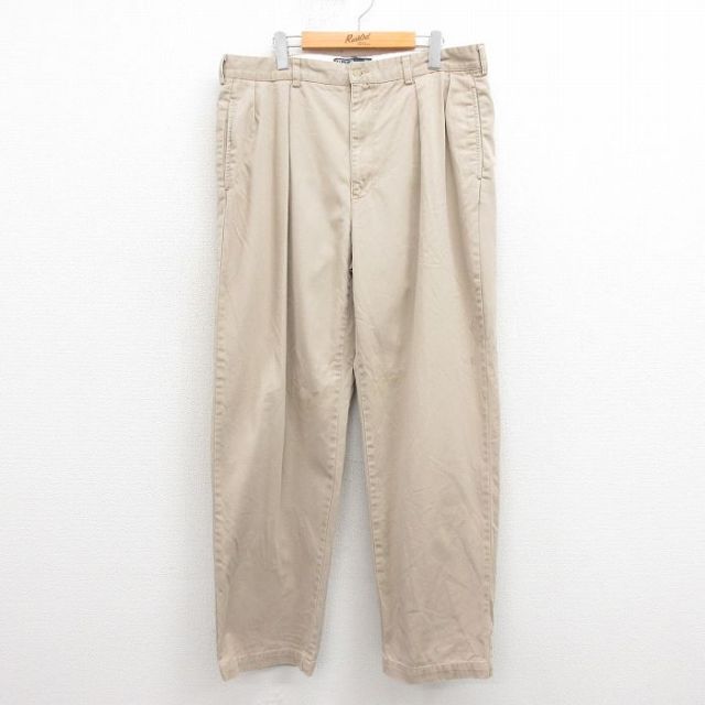 W38★古着 ラルフローレン Ralph Lauren ブランド チノ パンツ チノパン メンズ 90年代 90s ANDREW コットン ベージュ カーキ 25sep26 中古 ボトムス ロング