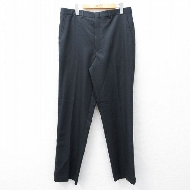 W35★古着 スラックス パンツ メンズ 90年代 90s 黒 ブラック 25sep27 中古 ボトムス ロング