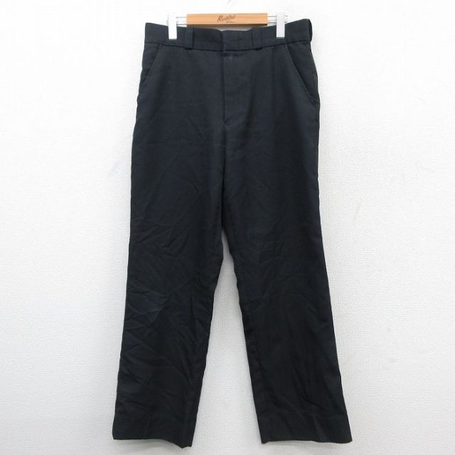 W33★古着 スラックス パンツ メンズ 00年代 00s 黒 ブラック 25sep27 中古 ボトムス ロング