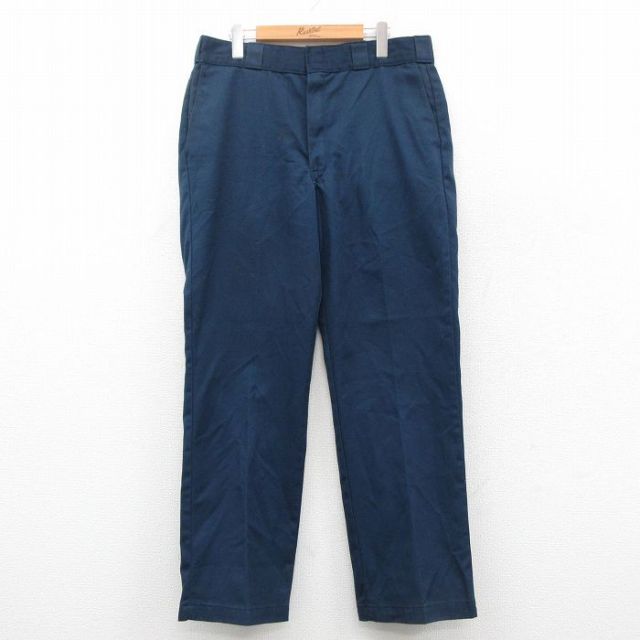 W36★古着 ディッキーズ Dickies ワーク パンツ メンズ 90年代 90s 紺 ネイビー 25sep29 中古 ボトムス ロング