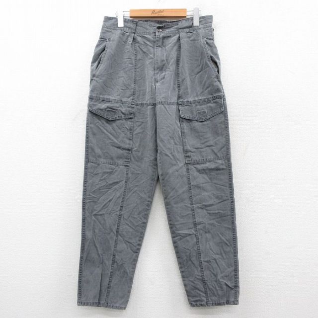 W31★古着 ビューグルボーイ ブッシュ パンツ メンズ 90年代 90s リップストップ コットン グレー 【spe】 25sep29 中古 ボトムス ロング