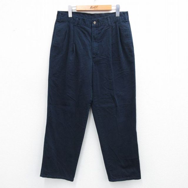 W33★古着 ドッカーズ パンツ メンズ 90年代 90s コットン USA製 濃紺 ネイビー 【spe】 25sep29 中古 ボトムス ロング