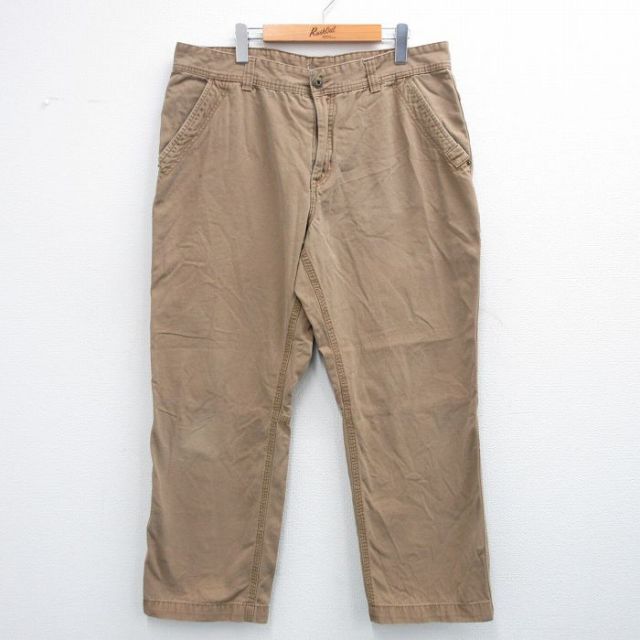 W38★古着 ペインター パンツ メンズ ダック地 コットン 茶 ブラウン 25sep29 中古 ボトムス ロング