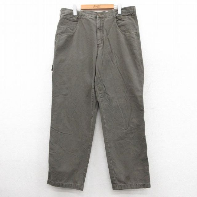 W37★古着 コロンビア COLUMBIA パンツ メンズ 00年代 00s ダック地 濃緑 グリーン 25oct01 中古 ボトムス ロング