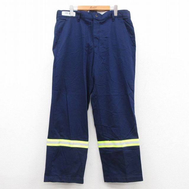 【20%OFF】W36★古着 レッドキャップ ワーク パンツ メンズ リフレクター コットン 紺 ネイビー 25sep30 中古 ボトムス ロング