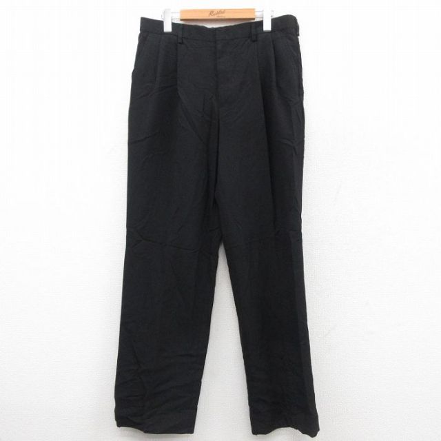 W33★古着 CiNTAS スラックス パンツ メンズ 黒 ブラック 25sep30 中古 ボトムス ロング