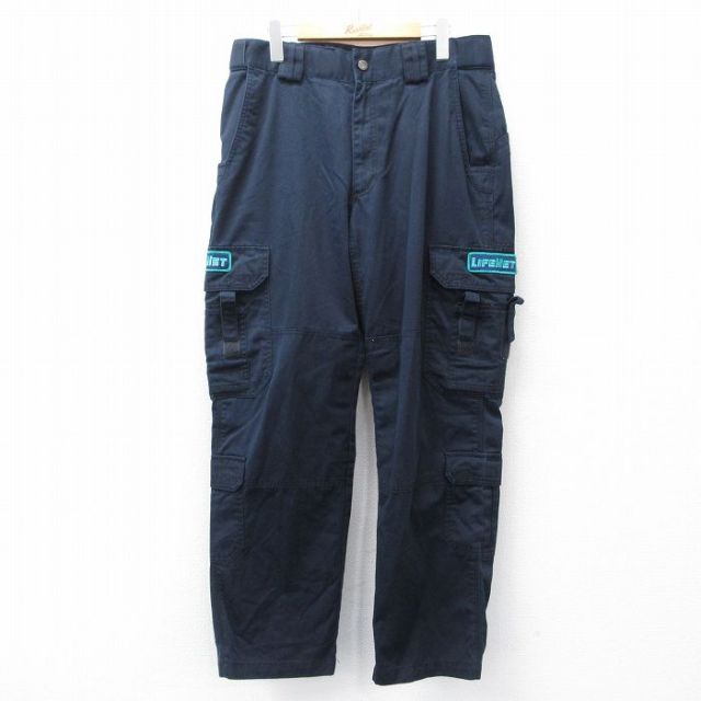 W33★古着 5.11タクティカル カーゴ　ワーク パンツ メンズ LIFENET 紺 ネイビー 25oct01 中古 ボトムス ロング