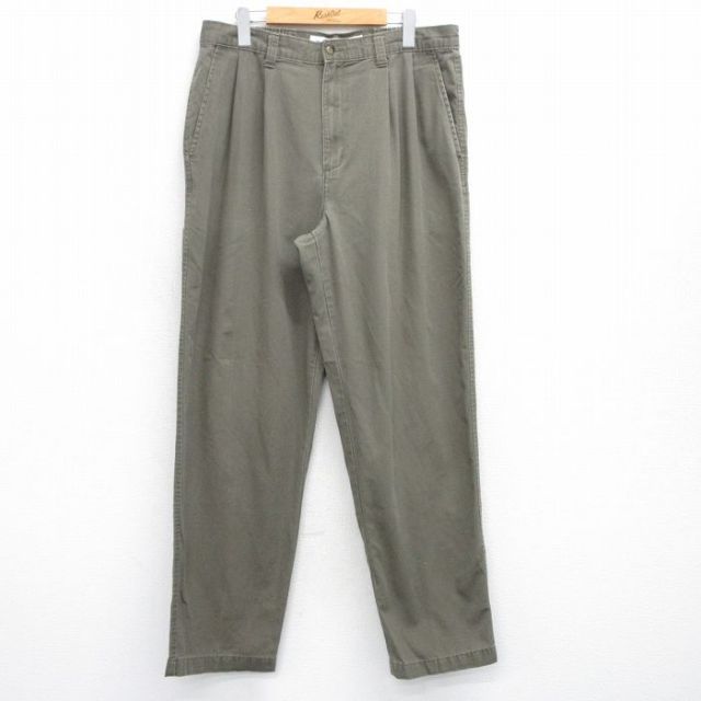 W35★古着 ドッカーズ パンツ メンズ コットン 緑系 グリーン 25oct02 中古 ボトムス ロング