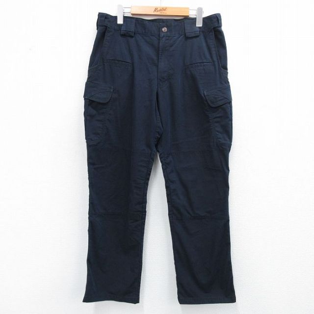 W34★古着 5.11 タクティカル カーゴ パンツ メンズ リップストップ 濃紺 ネイビー 25oct04 中古 ボトムス ロング