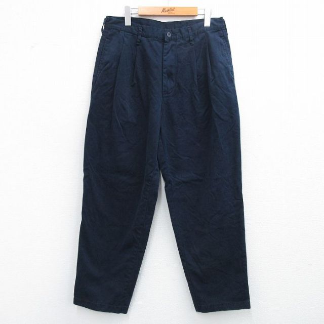 W34★古着 ギャップ GAP チノ パンツ チノパン メンズ 90年代 90s コットン 濃紺 ネイビー 【spe】 25oct04 中古 ボトムス ロング
