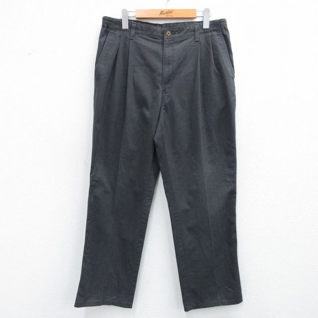 W34★古着 タウンクラフト パンツ メンズ 90年代 90s タロン 濃グレー 25oct04 中古 ボトムス ロング