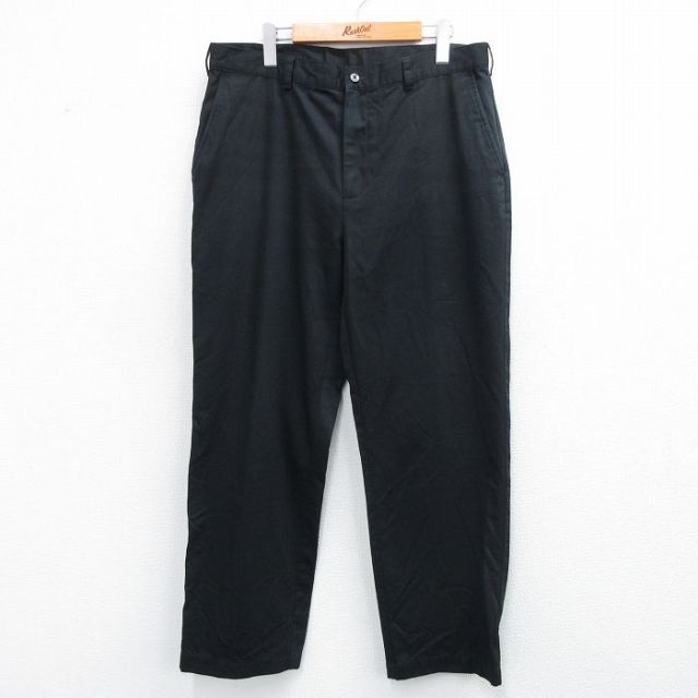 【20%OFF】W36★古着 JOS A BANK パンツ メンズ コットン 黒 ブラック 25oct04 中古 ボトムス ロング