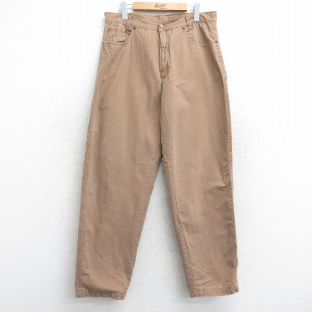 W33★古着 レッドヘッド ペインター パンツ メンズ 00年代 00s ダック地 コットン ベージュ系 カーキ 内側フランネル 25oct04 中古 ボトムス ロング