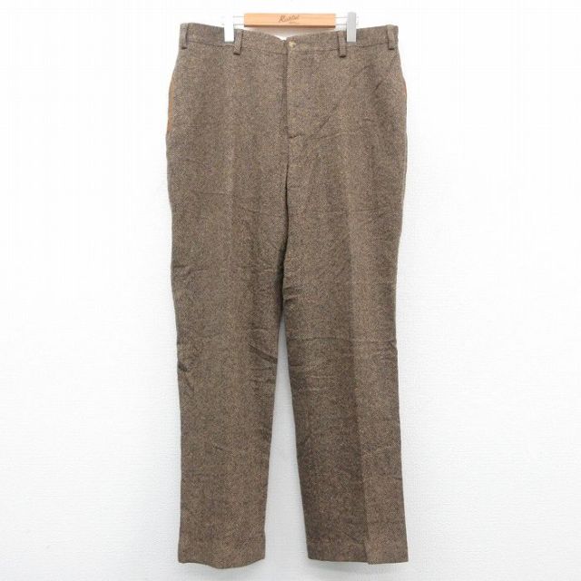 W39★古着 オービス ORVIS スラックス パンツ メンズ ウール ベージュ他 カーキ 25oct06 中古 ボトムス ロング