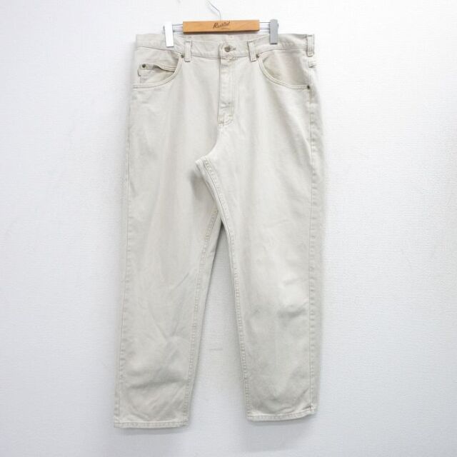 W37★古着 エルエルビーン LLBEAN パンツ メンズ 90年代 90s コットン USA製 薄ベージュ カーキ 【spe】 25oct08 中古 ボトムス ロング
