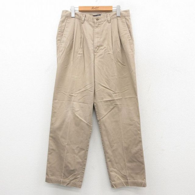 【20%OFF】W33★古着 ドッカーズ パンツ メンズ コットン ベージュ カーキ 25oct14 中古 ボトムス ロング