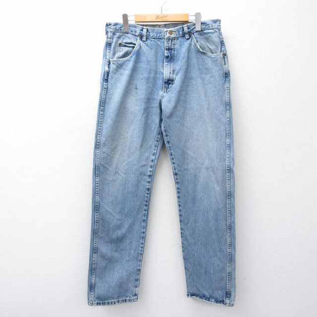 W36★古着 リーバイス Levis ジーンズ メンズ 00年代 00s ヒゲ コットン 紺 ネイビー デニム 25oct16 中古 ボトムス ジーパン Gパン ロング パンツ