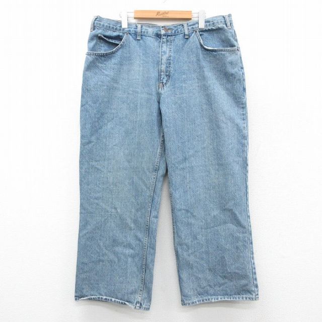 W38★古着 STEVE&BARRYS ジーンズ メンズ コットン 紺 ネイビー デニム 25oct16 中古 ボトムス ジーパン Gパン ロング パンツ