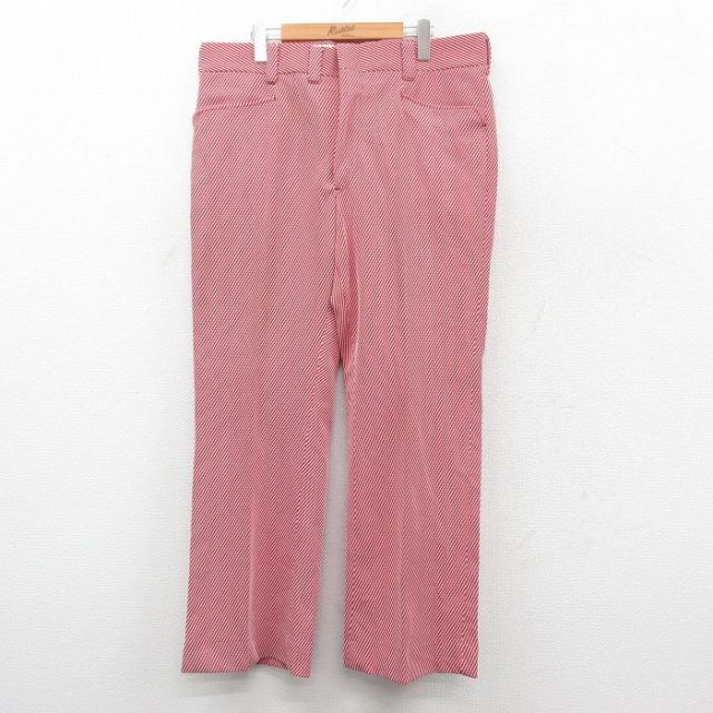 W37★古着 パンツ メンズ 80年代 80s 赤他 レッド 25oct16 中古 ボトムス ロング