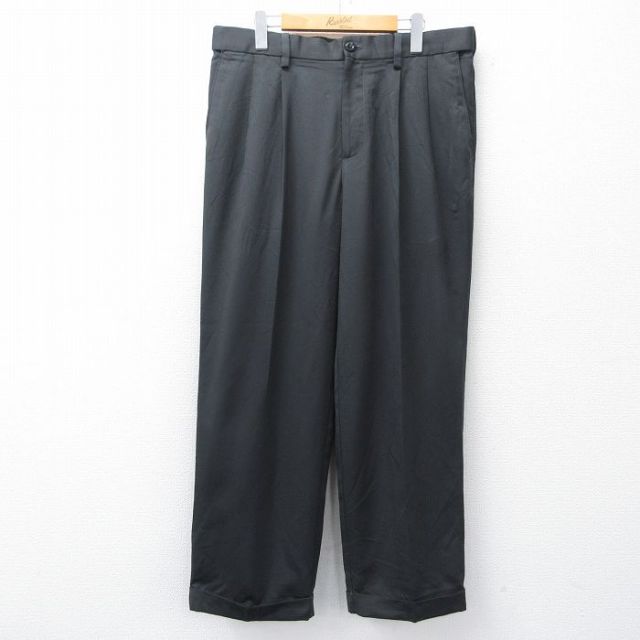 W35★古着 バンヒューセン パンツ メンズ 黒 ブラック 25oct16 中古 ボトムス ロング
