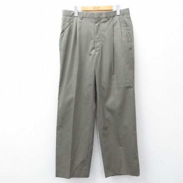 【20%OFF】W33★古着 タウンクラフト スラックス パンツ メンズ 90年代 90s USA製 グレー他 チェック 25oct16 中古 ボトムス ロング