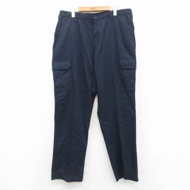 W35★古着 CiNTAS ワーク カーゴ パンツ メンズ 紺 ネイビー 25oct18 中古 ボトムス ロング