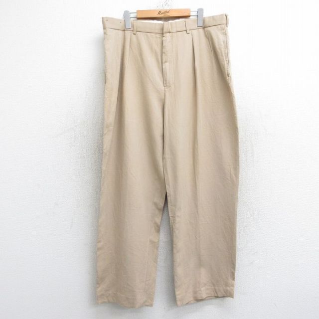 W37★古着 ラルフローレン Ralph Lauren ポロゴルフ ブランド スラックス パンツ メンズ 90年代 90s ベージュ カーキ 【spe】 25oct18 中古 ボトムス ロング