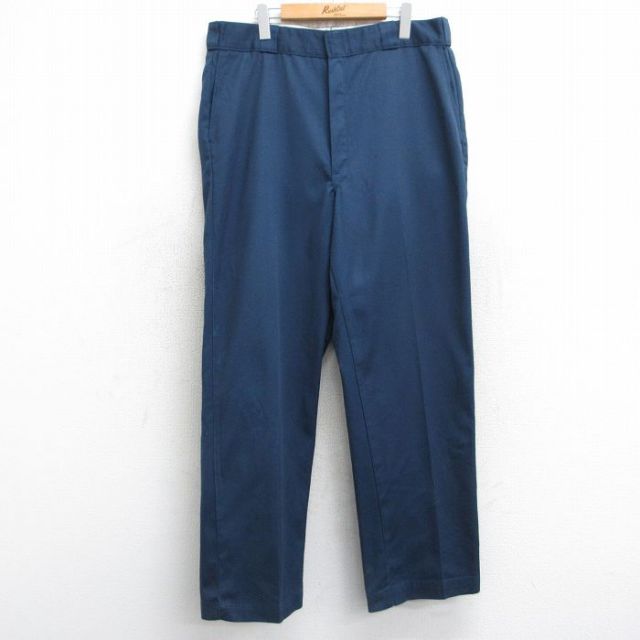 W36★古着 ディッキーズ Dickies ワーク パンツ メンズ 80年代 80s USA製 タロン 紺 ネイビー 25oct18 中古 ボトムス ロング