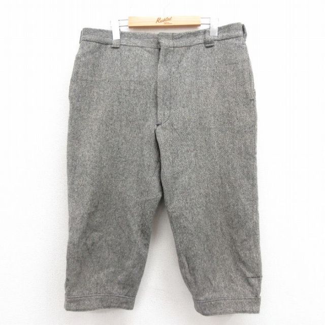 W35★古着 エルエルビーン LLBEAN 7分丈 パンツ メンズ 80年代 80s ウール USA製 グレー 【spe】 25oct18 中古 ボトムス ロング