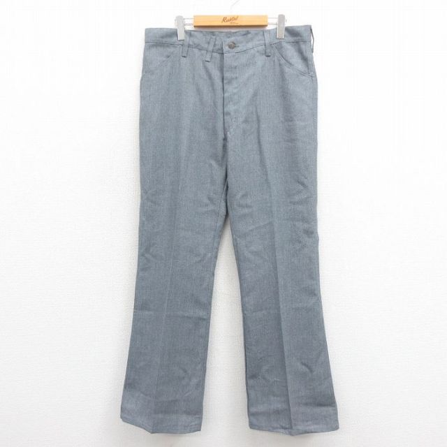 W36★古着 パンツ メンズ 80年代 80s フレア ブーツカット デッド タロン USA製 グレー 25oct18 中古 ボトムス ロング