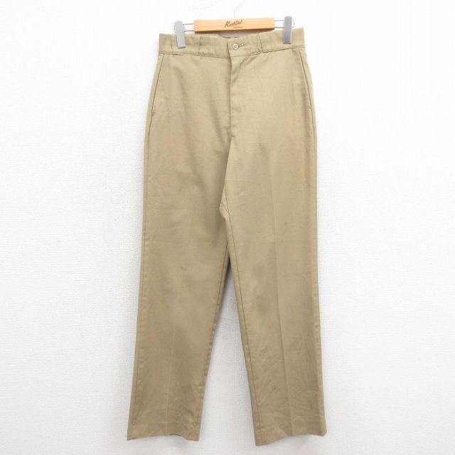 W30★古着 ワーク パンツ メンズ 80年代 80s USA製 タロン ベージュ カーキ 25oct18 中古 ボトムス ロング