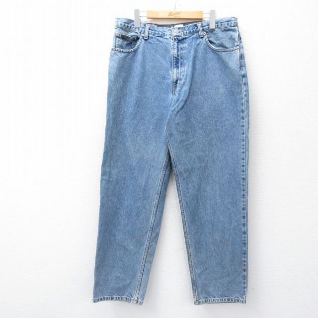 W36★古着 カルバンクライン Calvin Klein ジーンズ メンズ 00年代 00s コットン 紺 ネイビー デニム 25oct27 中古 ボトムス ジーパン Gパン ロング パンツ