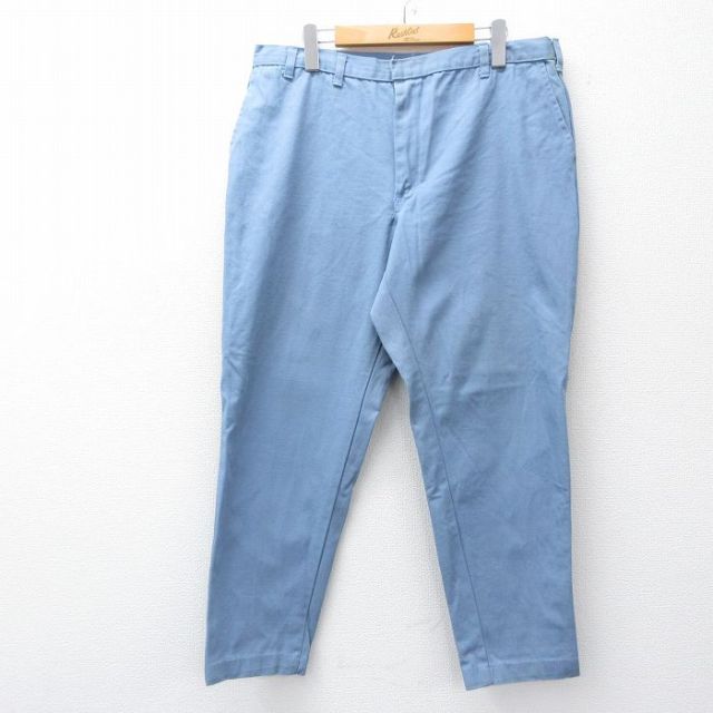 W36★古着 ワーク パンツ メンズ 80年代 80s 薄紺 ネイビー 25oct27 中古 ボトムス ロング