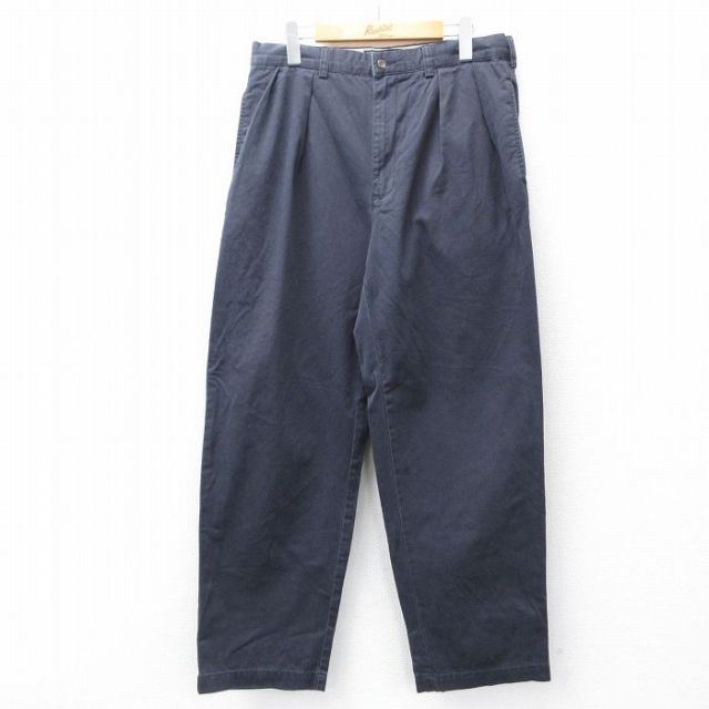 W34★古着 ラルフローレン Ralph Lauren ブランド チノ パンツ チノパン メンズ 90年代 90s ANDREW コットン 紺 ネイビー 25oct27 中古 ボトムス ロング