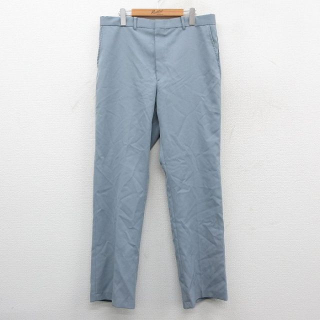 W35★古着 スラックス パンツ メンズ 80年代 80s USA製 タロン グレー 25oct29 中古 ボトムス ロング