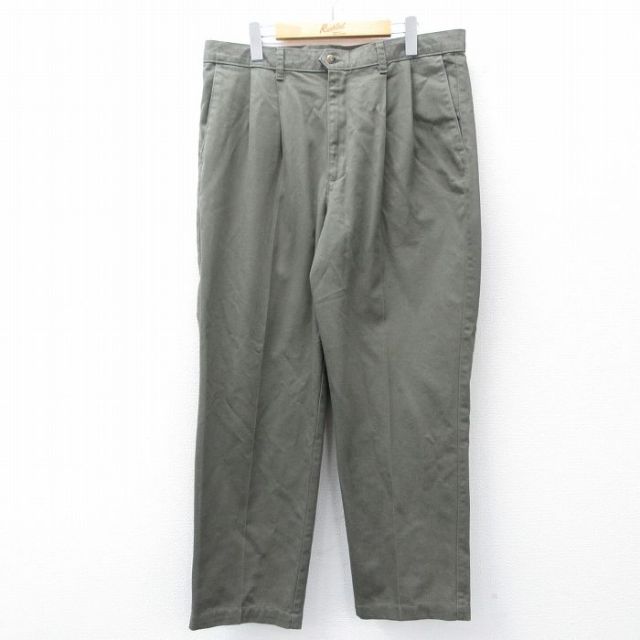 W35★古着 ドッカーズ パンツ メンズ 00年代 00s コットン 緑系 グリーン 25oct30 中古 ボトムス ロング