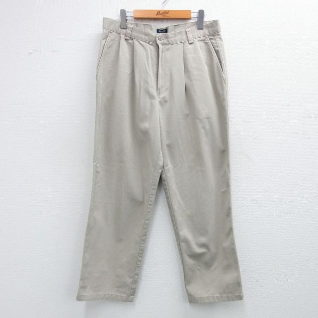 W34★古着 ドッカーズ パンツ メンズ コットン ベージュ カーキ 25oct31 中古 ボトムス ロング